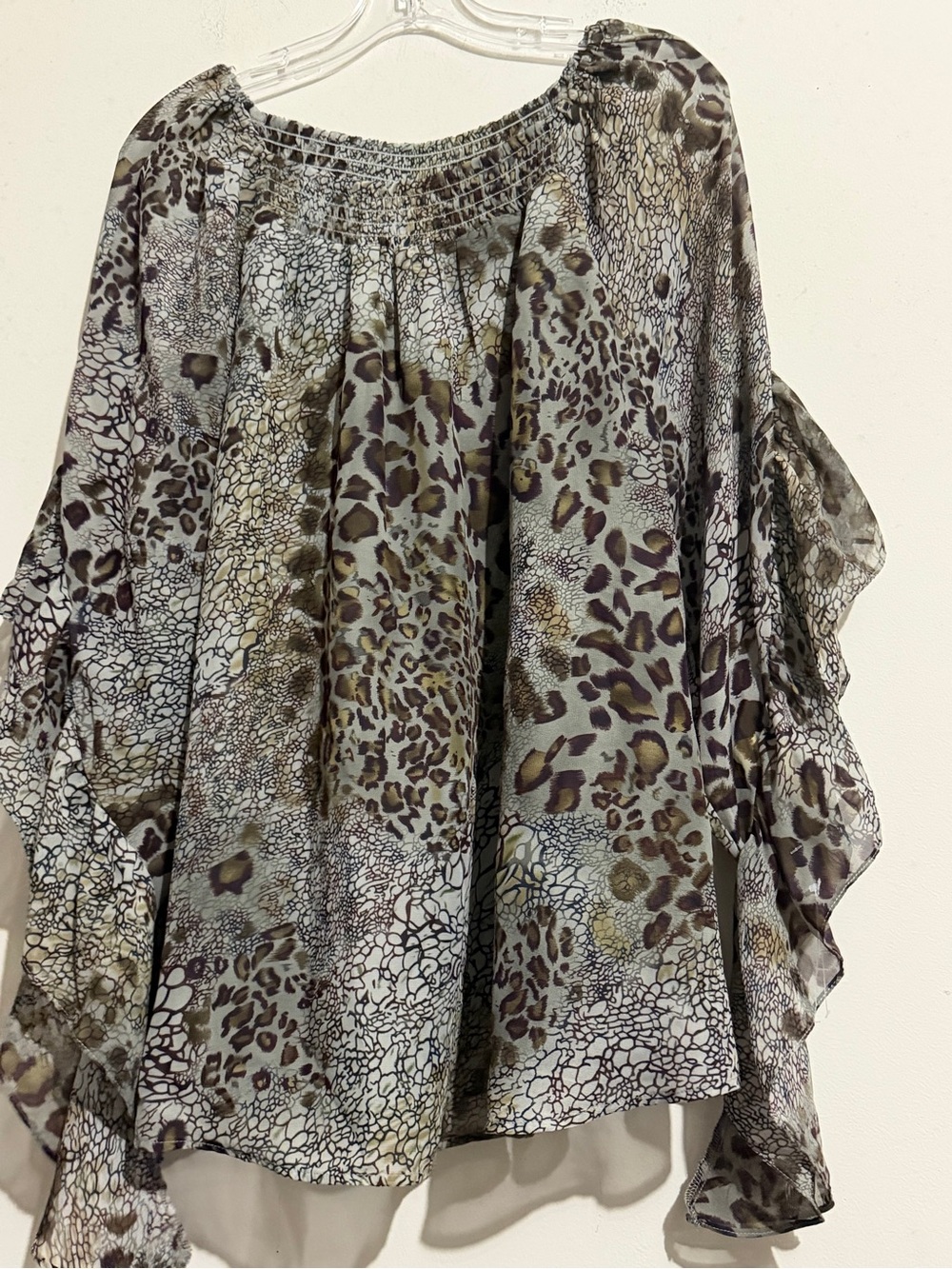 Women’s Olive & Brown Leopard Print A-Line Skirt